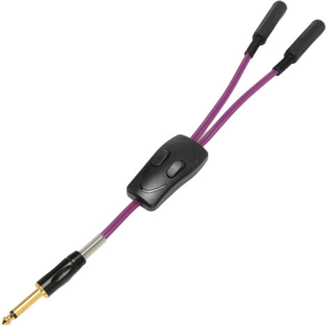Convertisseur Audio 6.35mm Professionnel pour Tatouage avec Câble RCA et Alimentation DC, Violet (1/5)