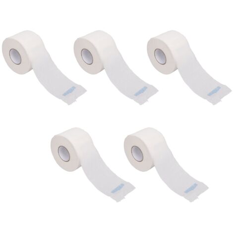 5 Rouleaux de Papier de Cou Jetable Élastique pour Salon de Coiffure, Imperméable et Résistant, Blanc (1/5)