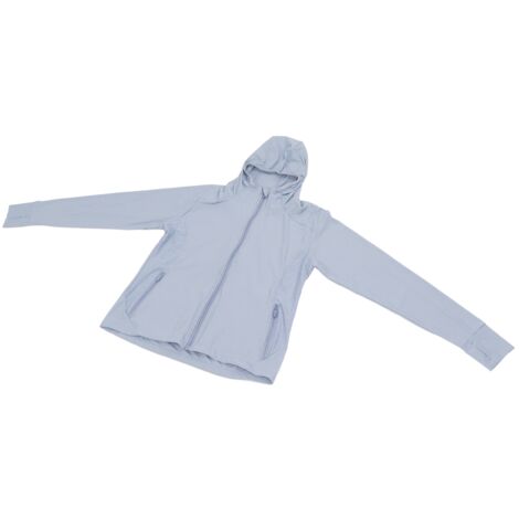 Veste de Randonnée Femme Respirante Anti-UV avec Capuche, Manches Longues UPF 50+ (Gris, Taille L) (1/5)