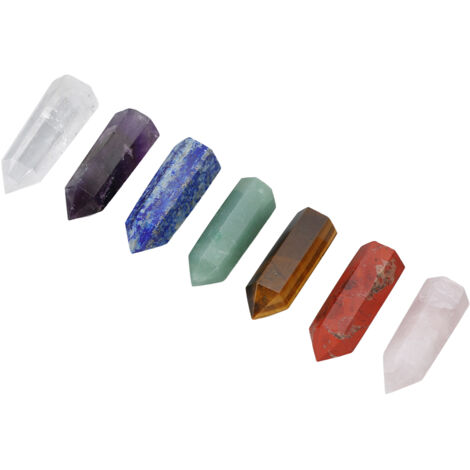 Ensemble de 7 Pierres de Chakra pour la Méditation - Baguettes de Guérison en Cristal, Décoration Zen et Cadeau Spirituel (1/5)