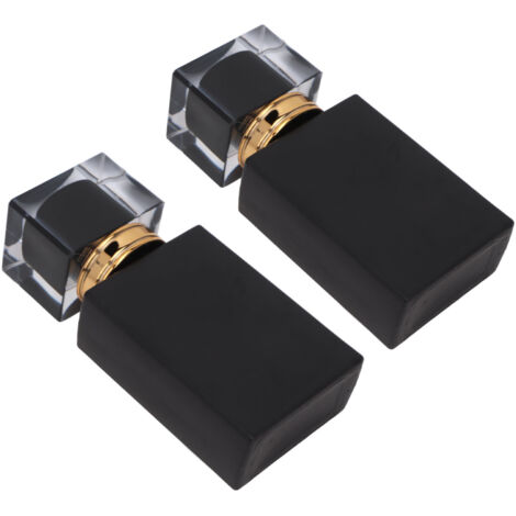 Flacon vaporisateur parfum rechargeable 30ml verre noir, 2 pièces avec buse dorée anti-fuites (1/5)