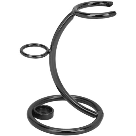 Support de rasoir de sécurité en acier inoxydable, socle antidérapant et anti-rouille pour rasage homme, design moderne, couleur noire (1/5)