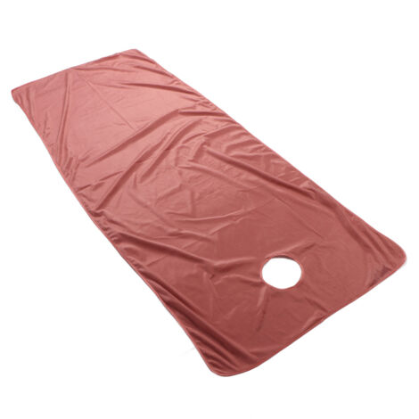 Drap de massage avec ouverture faciale, couleur sable - Alèze chauffante pour institut de beauté et centre de bien-être (1/5)