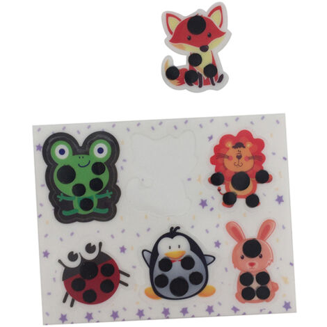 6 Autocollants Thermomètres Frontaux pour Enfants avec Motifs Animaux - Surveillance de Température Sûre et Rapide (1/5)