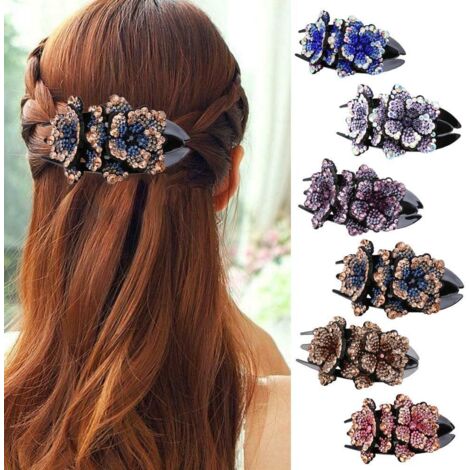 Barrette à Cheveux Strass pour Cheveux Épais, Accessoire Élégant Femme avec Cristaux, Pince Fantaisie (1/5)