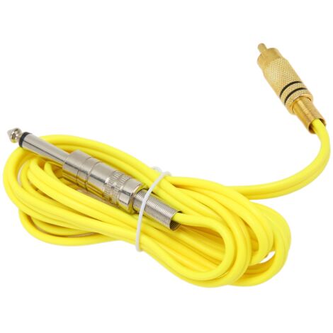 Câble d'alimentation souple en silicone jaune pour machine à tatouage professionnelle (1/5)