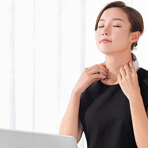 Massageur de Cou avec Chaleur - Appareil de Massage Électrique Portable pour Nuque et Épaules, Blanc (1/5)