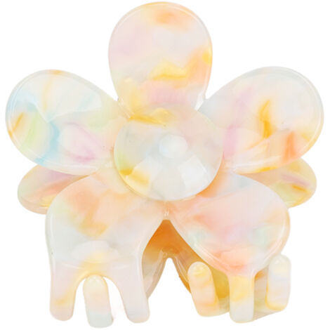 Barrette fleur acétate orange, pince à cheveux décorative pour femmes et filles, accessoire capillaire coloré. (1/5)