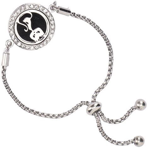 Pendentif Diffuseur d'Aromathérapie en Acier Inoxydable - Bracelet Réglable Huiles Essentielles pour Femme (1/5)