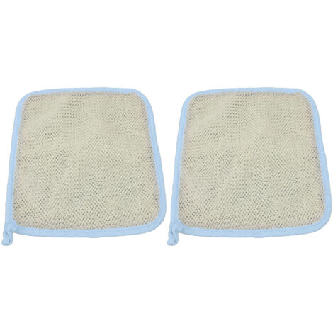 Gant Exfoliant Corps Nylon Double Face pour Nettoyage Peau, Lot de 2 Bleu (1/5)