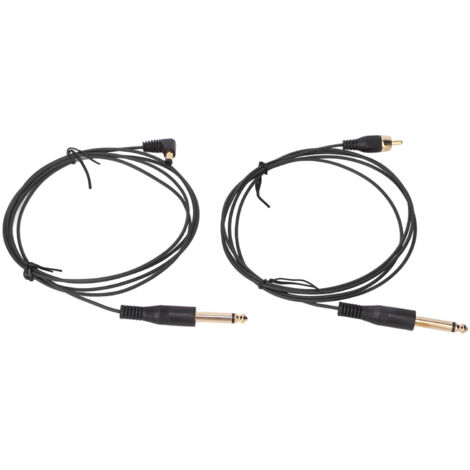 Câble d'alimentation DC noir 5.9ft avec connecteurs RCA, haute conductivité et stabilité du courant pour machine à tatouer (1/5)