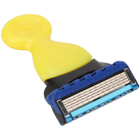 Rasoir manuel rotatif jaune pour épilation, tête de lame amovible et lavable, rasage sûr et pratique. (1/5)