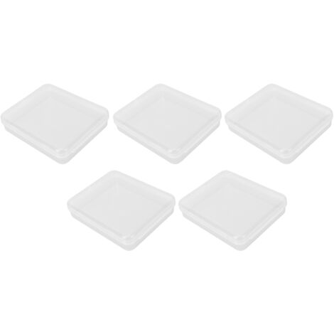 5 Pièces Boîte de Rangement en Plastique Transparent avec Couvercle à Charnière pour Organiser Petits Objets (1/5)