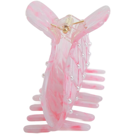 Barrette à Cheveux Perles Antidérapante - Accessoire Capillaire Femme - Style Coréen Élégant Rose (1/5)