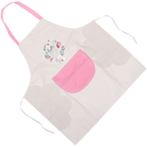 Tablier imperméable pour chiots, lavable, parfait pour pâtisserie et activités créatives, couleur beige. (1/5)