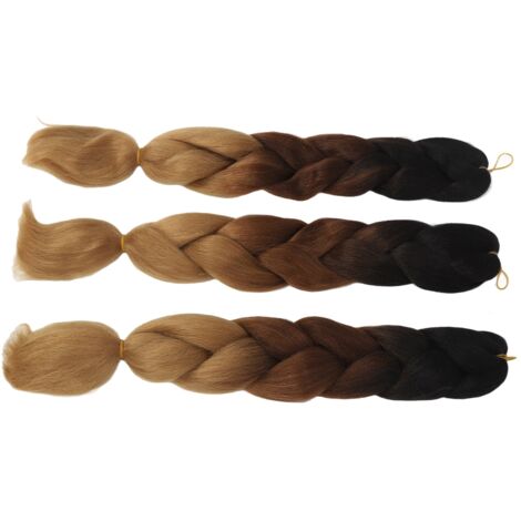 Kit de Tresses Dreadlocks avec Extensions Colorées - 3 Pièces Dégradé C14 (1/5)