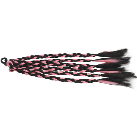 Extension de cheveux tressée longue et soyeuse pour femme et enfant, queue de cheval confortable pour tous les jours, couleur noire ou rose. (1/5)