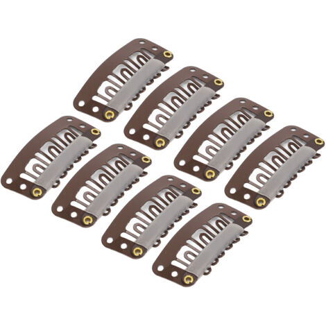100 attaches à cheveux en U 6 dents 3,2cm, barrettes de fixation puissantes marron pour chapeaux et perruques (1/5)