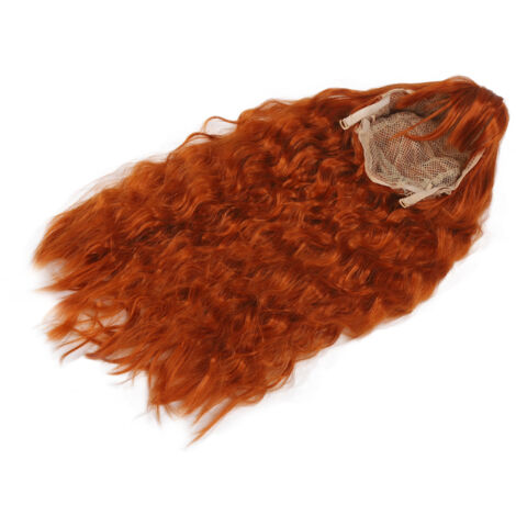 Perruque Bouclée Longue Femme Vagues Orange Brûlé Déguisement Fête Quotidien (1/5)