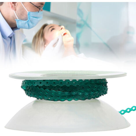 Élastique orthodontique vert foncé pour appareil dentaire - Lot de chaînes élastiques colorées (1/5)