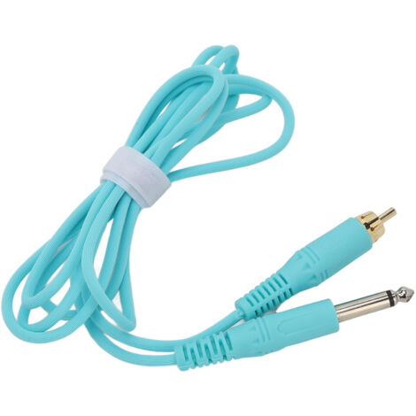 Câble de connexion RCA en silicone bleu 2m pour machine à tatouage, conductivité élevée et performance professionnelle. (1/5)