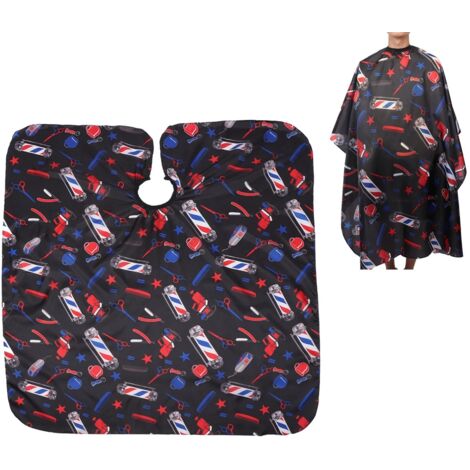 Tablier de coiffure noir professionnel 160x140 cm - Cape de protection pour salon de barbier (1/5)
