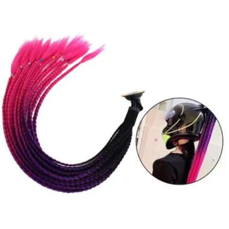Tresses décoratives pour casque moto avec ventouses, ornements fun pour motard, 55 cm