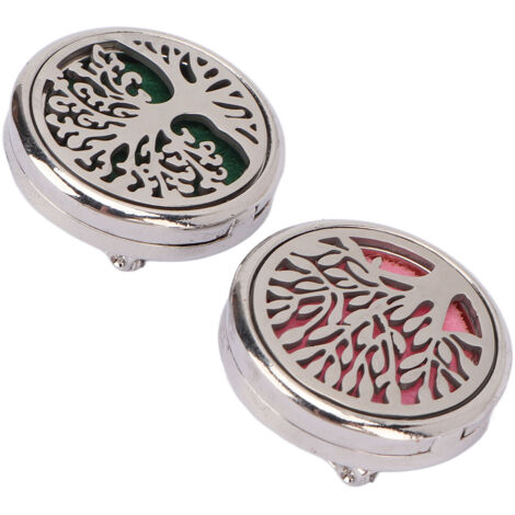 Médaille Arbre en Acier Inoxydable Diffuseur d'Huiles Essentielles - 2 Pièces Lavables et Réutilisables (1/5)