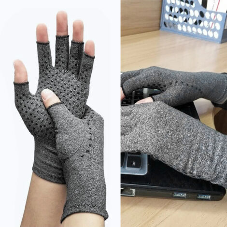 Gants de compression pour arthrose - Soutien articulaire sportif - Gris moucheté