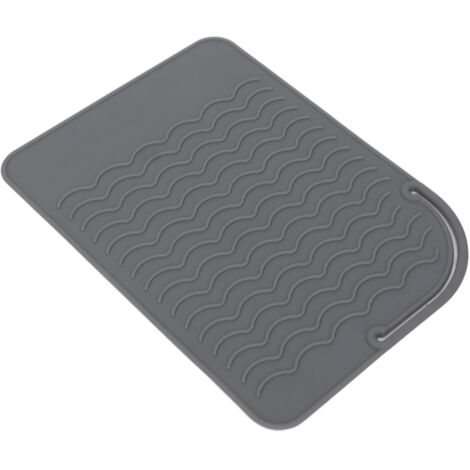 Tapis de Cuisine en Silicone Anti-Dérapant, Résistant à la Chaleur et Isolant, Motif Gris Ondulé (1/5)