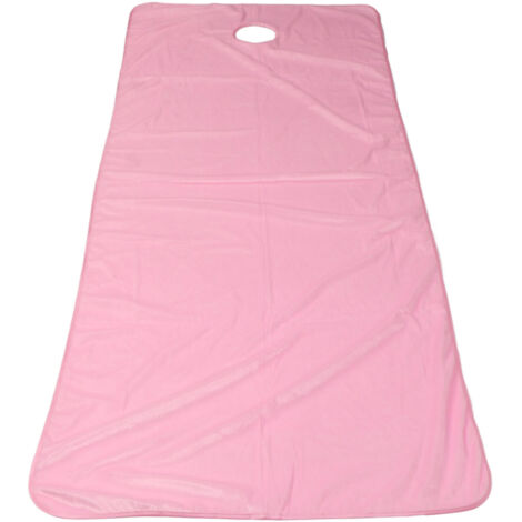 Drap de massage chauffant pour institut de beauté, alèse épaisse en peluche avec ouverture pour visage (1/5)