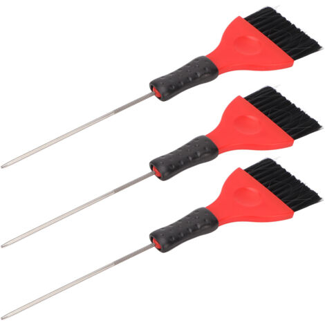 3 Brosses à Colorant Amovibles en Acier Inoxydable avec Poils en Nylon et Manche Ergonomique pour Application Précise de Teinture Capillaire (1/5)
