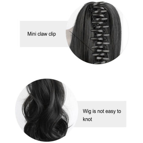 Extension capillaire synthétique ondulée 50 cm avec pince, queue de cheval bouclée pour femme (1/3)