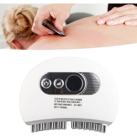 Gua Sha Électrique 9 Vitesses avec Chauffage Réglable - Appareil de Massage et Sculpture Portable - Brosse Blanche (1/5)