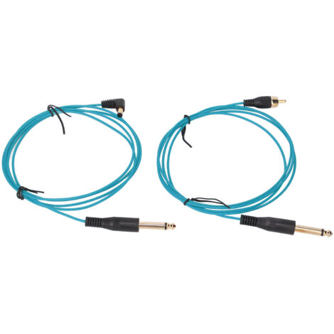2 pièces Attache Câble RCA Tatouage 1.8m Bleu, Haute Conductivité et Courant Stable pour Machine Tatouage (1/5)