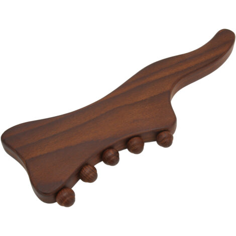 Gua Sha en Bois de Hêtre, Outil de Massage 5 Pointes pour Dos, Nuque et Épaules, Améliore la Circulation Sanguine (1/5)