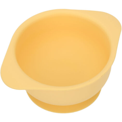 Bol en silicone jaune sécurisé pour enfants et seniors, antidérapant et résistant à la chaleur (1/5)
