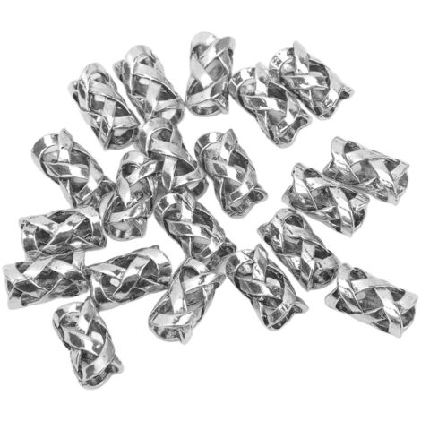 20 Perles Barbares Vikings en Métal, Style Historique pour Barbe Homme Femme, Ornement Capillaire Médiéval (1/5)