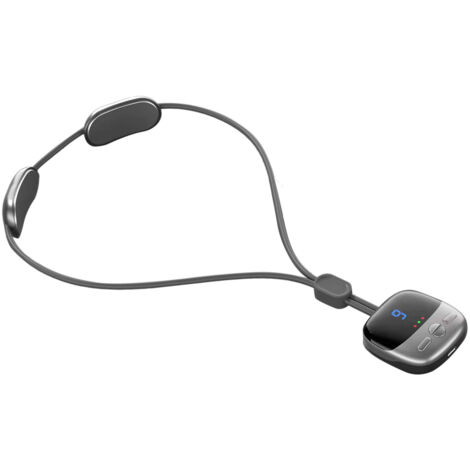 Collier de Massage Cervical avec Chauffage, 4 Programmes, 9 Niveaux d'Intensité, 3 Vitesses, Double Impulsion, Pendentif Intelligent Gris (1/5)