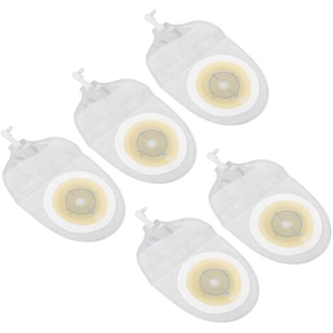 5 pièces Poche Urostomie Anti-Retour avec Hydrocolloïde pour Contrôle des Odeurs et Drainage Facile
