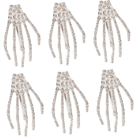 Pince à Cheveux Punk Strass Argenté pour Déguisement Halloween Cosplay Accessoire Cadeau (1/5)