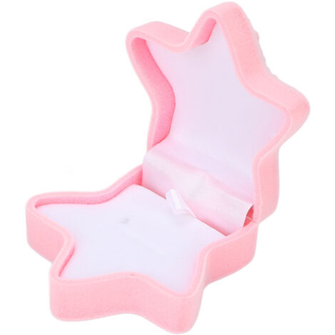 Boîte de rangement de bijoux en peluche rose étoile de mer, étui de voyage pour colliers, boucles d'oreilles, bagues (1/5)