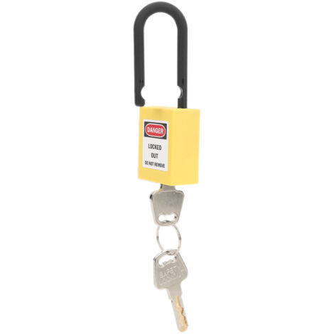 Dispositif de verrouillage de sécurité en nylon 38mm, isolant et anti-poussière pour chantier, couleur jaune vif (1/5)