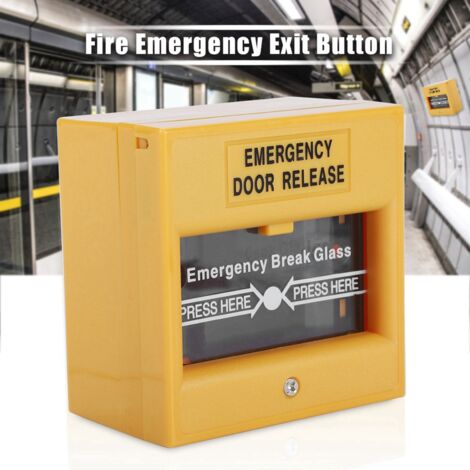 Bouton d'alarme incendie à briser d'urgence avec protection en verre pour issues de secours (1/5)