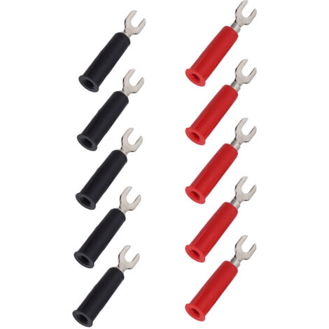 10 Embouts de Câble à Fourche Isolés 4mm Type U/Y pour Connecteurs Banane et Multimètre - Lot de 10 Pièces (1/5)