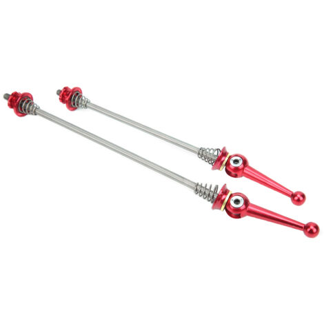 Axe de roue à serrage rapide pour VTT et vélo de montagne, avant et arrière, couleur rouge (1/5)