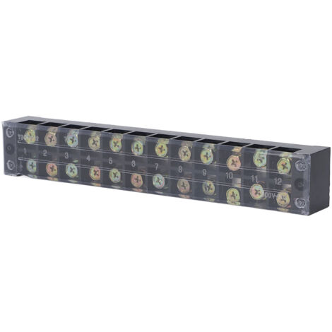 Bloc de connexion à vis 60A 600V, 12 pôles avec protection pour installations électriques haute puissance (1/5)