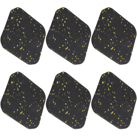 6 Pièces Patins Antivibration pour Tapis de Course Noir et Jaune - Équipement Fitness