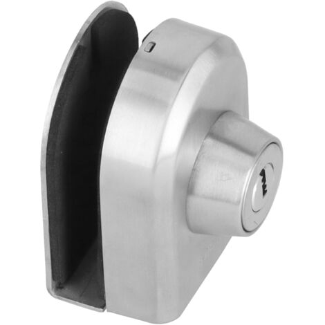 Serrure de sécurité coulissante pour porte vitrée sans montant, anti-effraction et anti-soulèvement, en acier inoxydable avec joint en mousse (1/5)