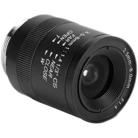 Objectif CCTV manuel en alliage d'aluminium 720P, monture CS, ouverture F1.4, focale 3.5-8mm (1/5)
